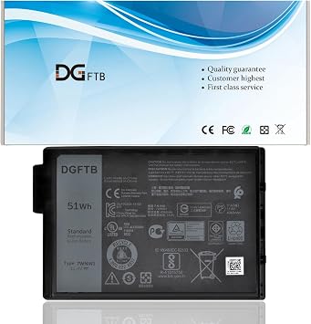 New 7WNW1 Laptop Battery Compatible for Dell Latitude 7424 5424 5420 Rugged Extreme Series DMF8C 0DMF8C 0GK3D3 GK3D3 P85G P85G001 P86G001 11.4V 51Wh/4342mAh 3Cell