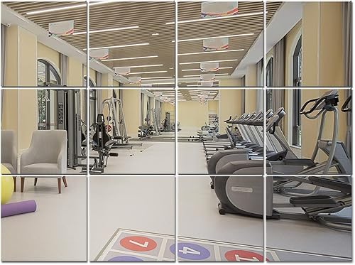 Miniatura 2 de Murrey Home Espejo de gimnasio cuadrado de 12 pulgadas para montaje en pared azulejos sin marco para pared techo bandeja de velas centros de mesa de