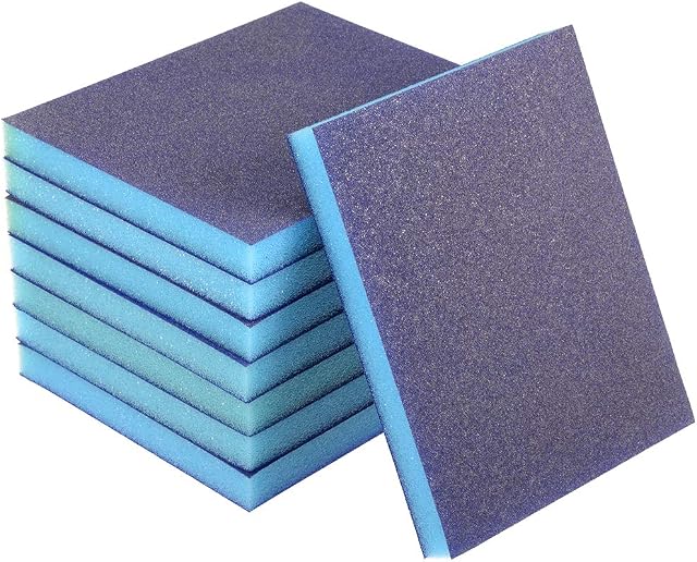 sourcing map Sanding Sponge Sanding Blocks 120-Grits Medium Grit Sand Block Pad for Metal Wood 8pcs
