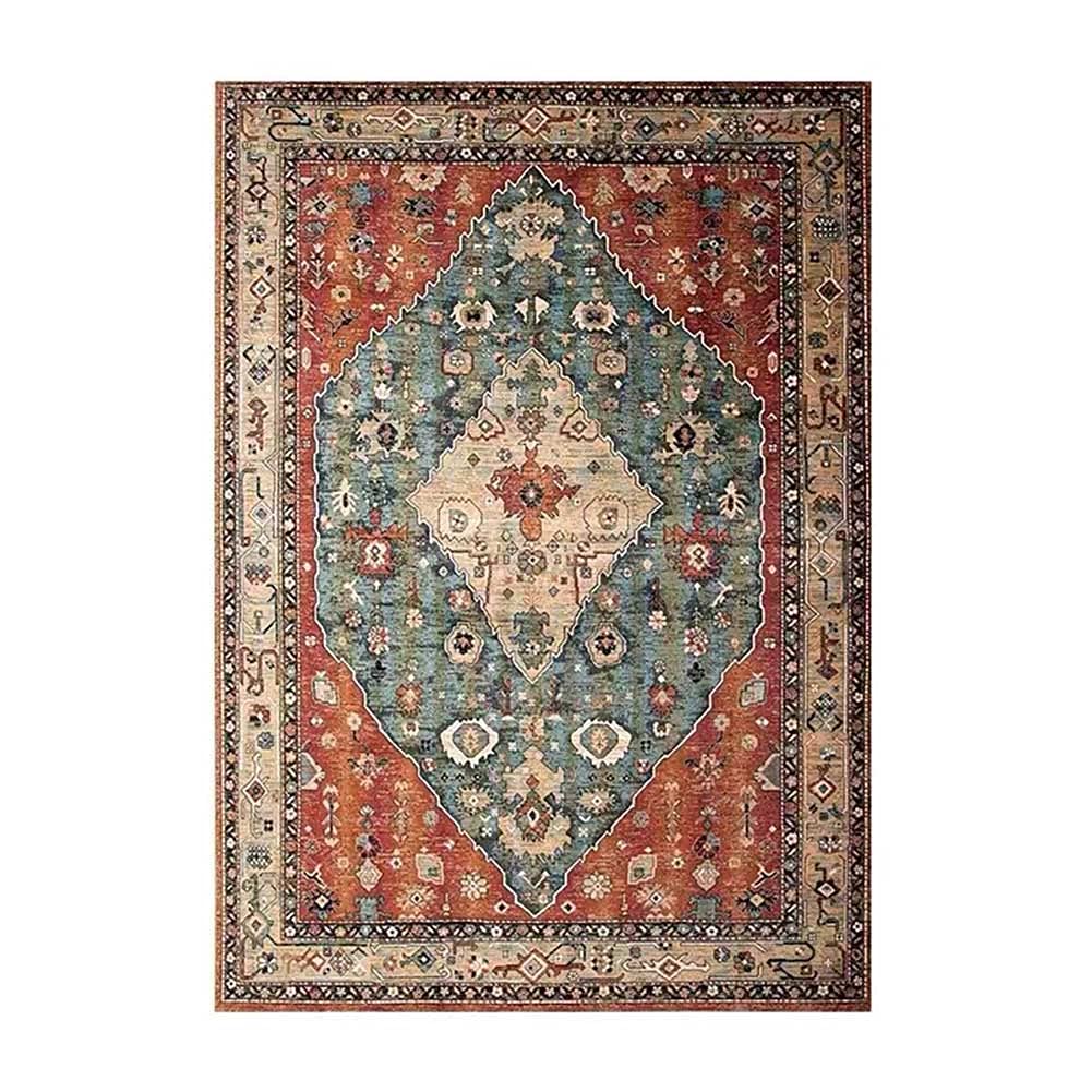 Tapis antidérapant oriental lavable en machine pour foyer avec enfants