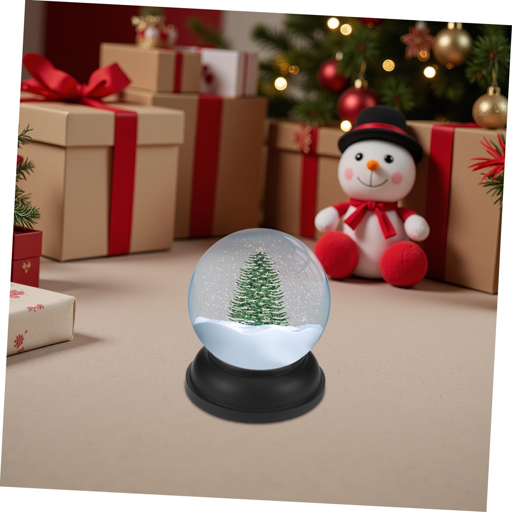 Kit para Hacer Bolas de Nieve Navideñas Bolas de Vacías Base de Resina Negra para Manualidades de Paisaje Musgo y Adornos de Fiesta