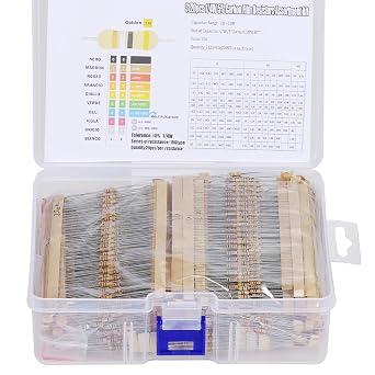 156 Values 3120PCS Resistor Kit 1/4W 5% Carbon Film Resistors 1 Ohm-10M Ohm Assortment Kit for DIY Projects and Experiments