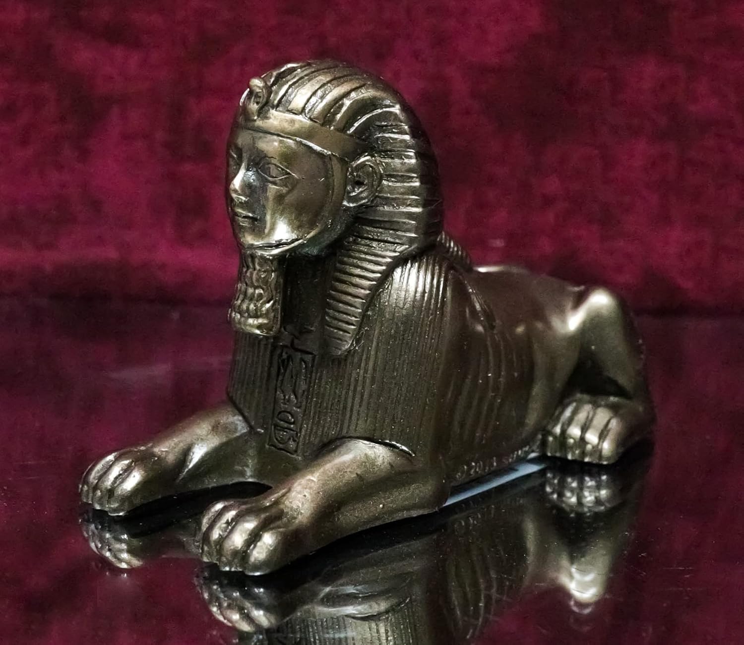 Ebros Gift Egyptian Historical Monument Classical Guardian Great Sphinx of Giza in Faux Bronze Figurine 3" Miniature Monolith Wonder of Ancient World Memorabilia Pharaoh Kingdom of Egypt