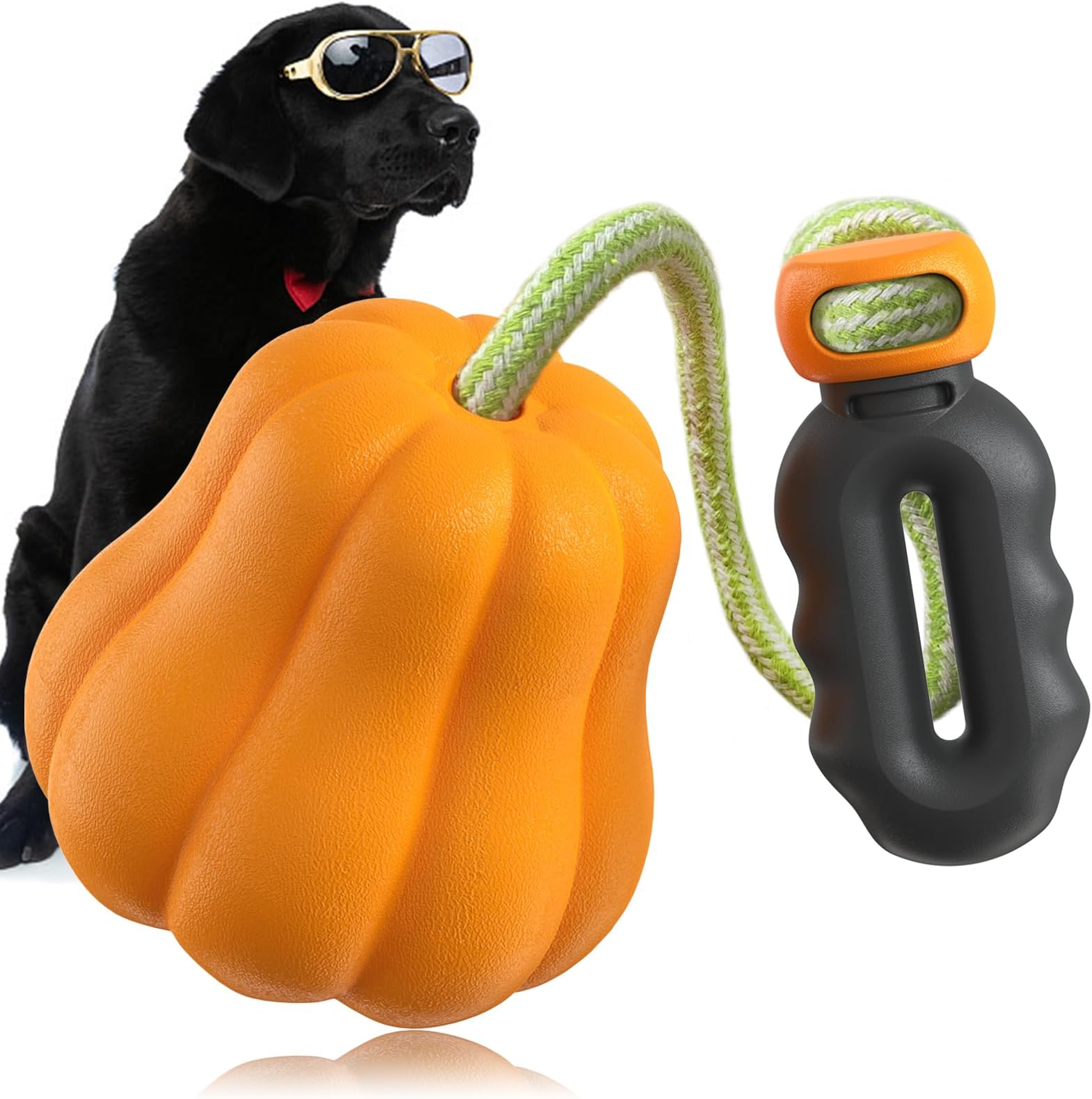 Halloween Dog Chew Toys for Aggressive Chewers Large Dogs,Natural Rubber Indestructible Dog Toys,Tough Puppy Chew Toy for Medium Large Dogs - Pumpkin Shape Dog Toy (Pumpkins)