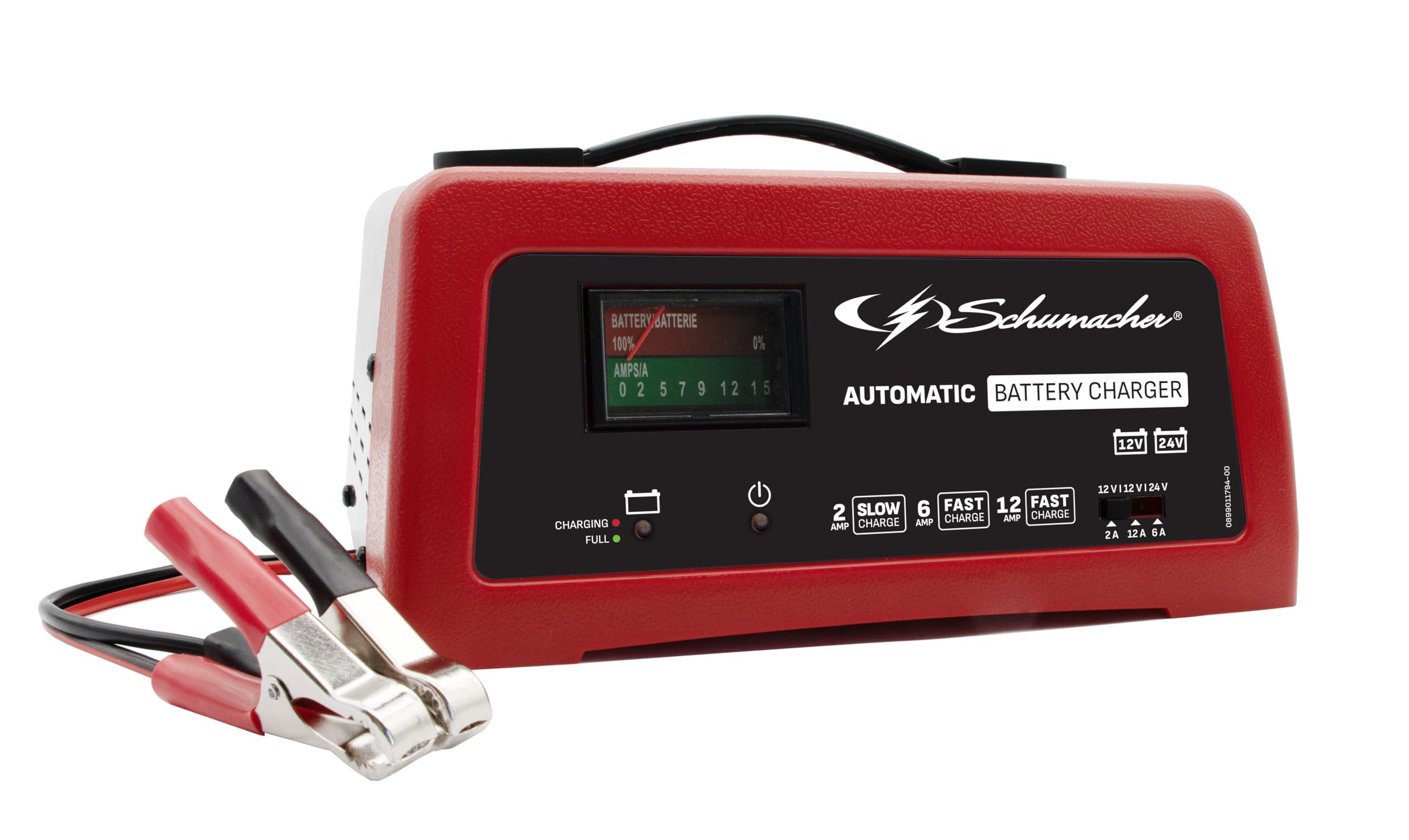 Chargeur De Batterie Voiture 12V/24V Schumacher Watt150 | 2A/6A/12A Électromécanique Avec Ampèremètre | Protection Surcharge, Court-Circuit, Inversion Polarité | Pour Voiture, Moto, Camping-car