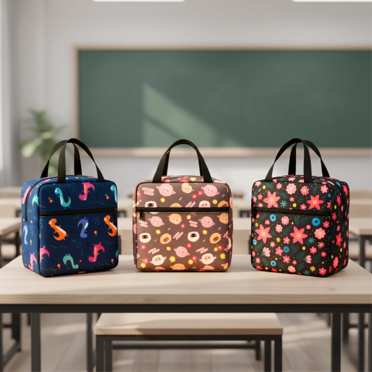 Toy Imagine Insulated Lunch Bag for Kids, Women & Office | Stylish Thermal Tiffin Bag, Lunchbox Carry Bag for School, College & Work | Small & Compact Food Storage Bag Leak-Proof (Assorted)