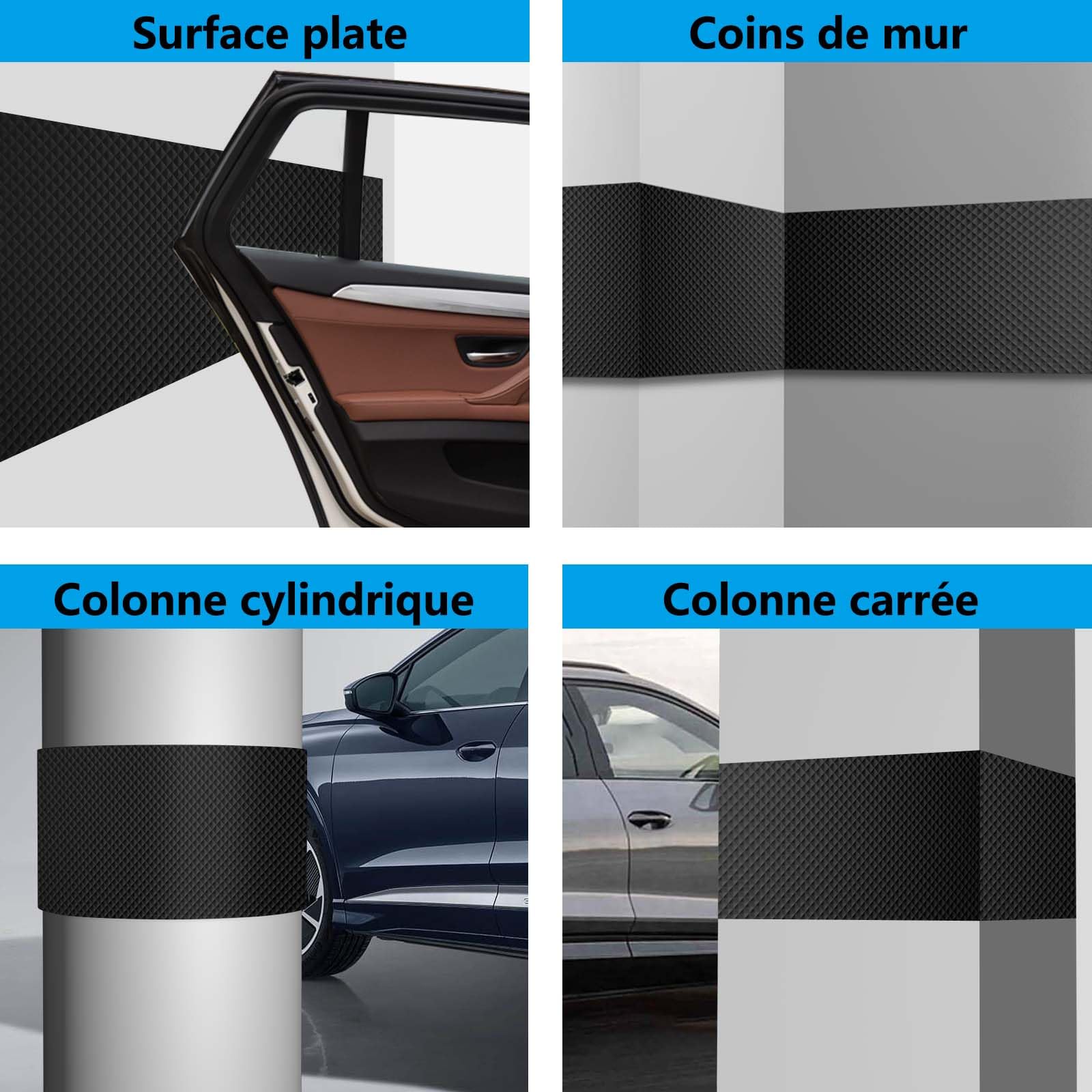 Spurtar Mousse Protection Garage Mur, EVA Protection Portiere Voiture Autoadhésive - Idéal Protege Porte de Voiture, 2 Rouleaux de 200 x 20 cm, 6,5 mm,Total 4 mètres