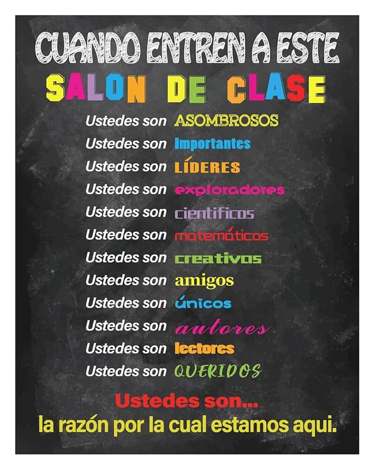 LLBOGRGGN Motivational Spanish Poster Spanish Classroom Decor Back to School Teacher Supplies Inspirational Español Poster(Unframed,16x24inch(40x60cm))