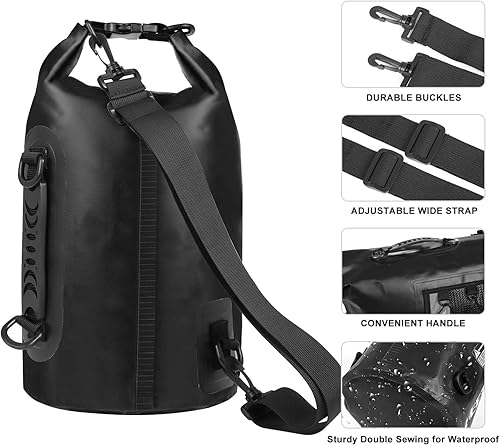 Miniatura 5 de HEETA Bolsa seca impermeable para mujeres y hombres (versión actualizada), 5L10L20L30L Roll Top ligero bolsa de almacenamiento seco mochila con