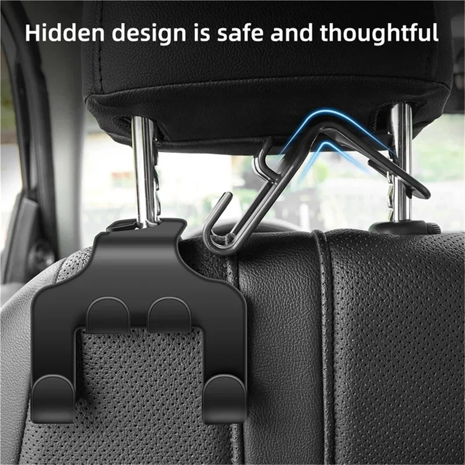 Crochet Appui TêTe Voiture Crochet De Siège Arrière De Voiture, Support De Rangement Suspendu, Support D'appui-tête Arrière(2PCS)