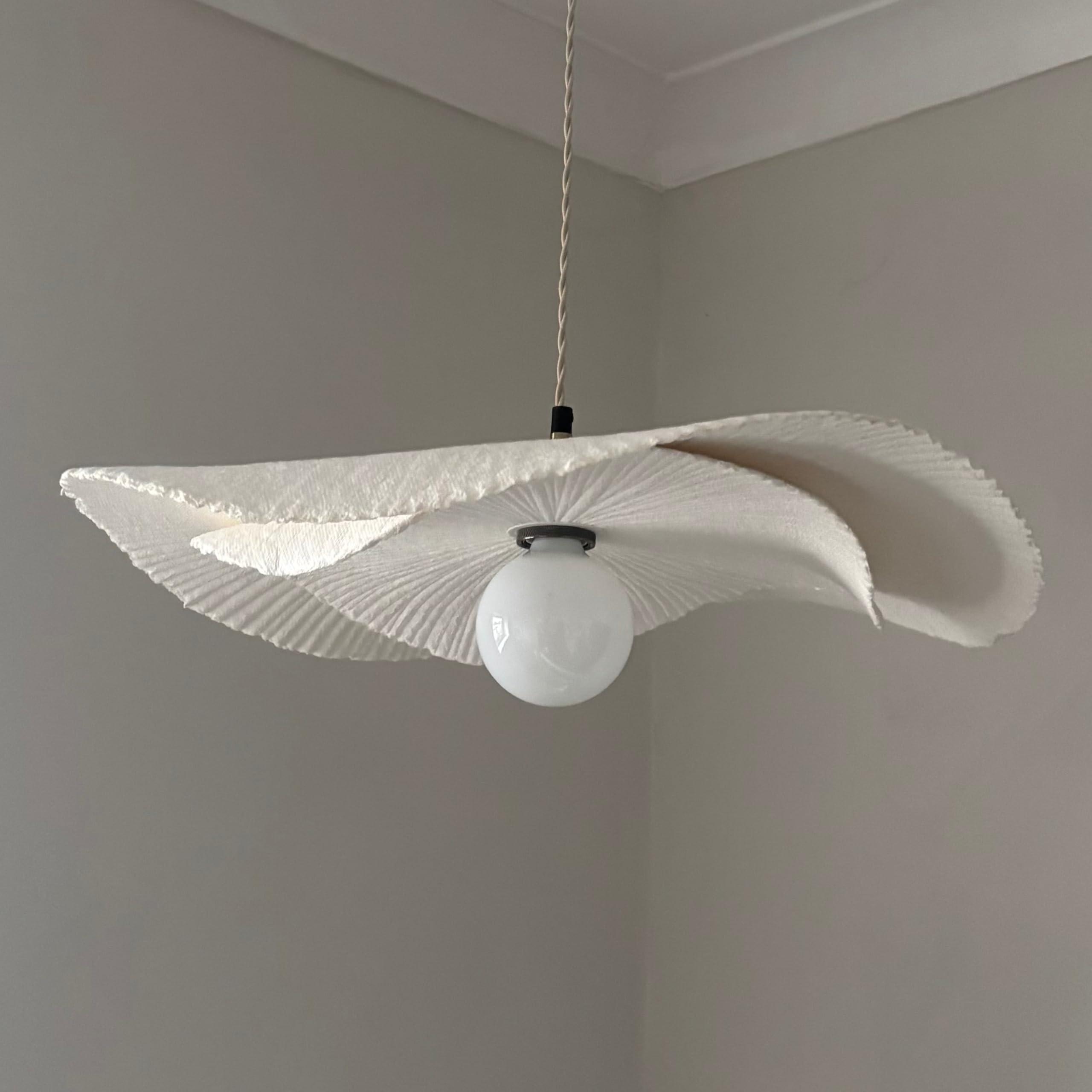 CGC Lighting Indoor Ceiling lamp Shade Curved Design Paper Easy fit Non Electrical (Tallulah Duo Two Layer 60cm and 45cm Paper Wave)