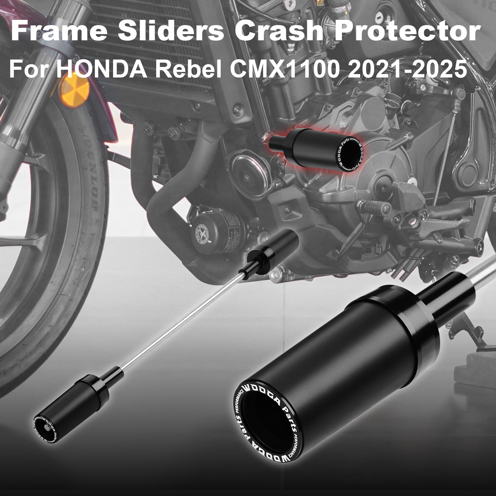 osłona ramy motocyklowa, kompatybilna z Honda Rebel 1100 CMX1100 CMX 1100 2021-2025, CNC aluminiowa osłona silnika, osłona przeciwko uderzeniom silnika