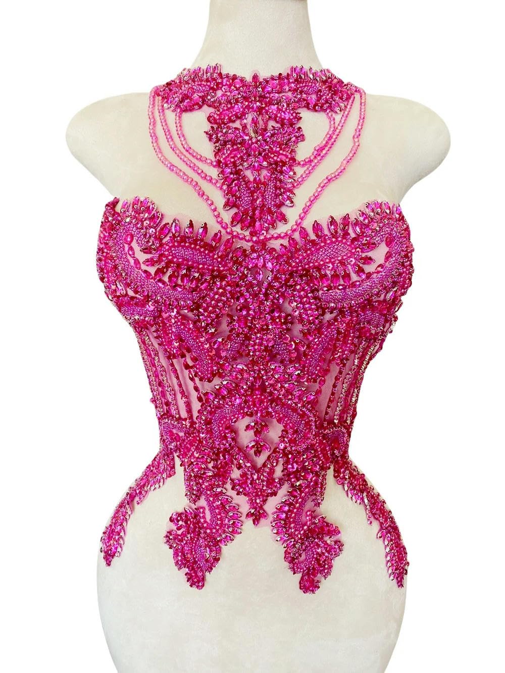 Applique de Corsage en Strass Brillants Faits à la Main, Perles à Coudre, Pierres, Garnitures, Accessoires pour Robe
