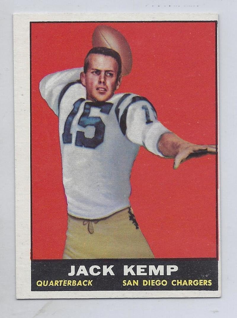 1961 Topps #166 Jack Kemp San Diego Chargers NFL Football Card EX/NM