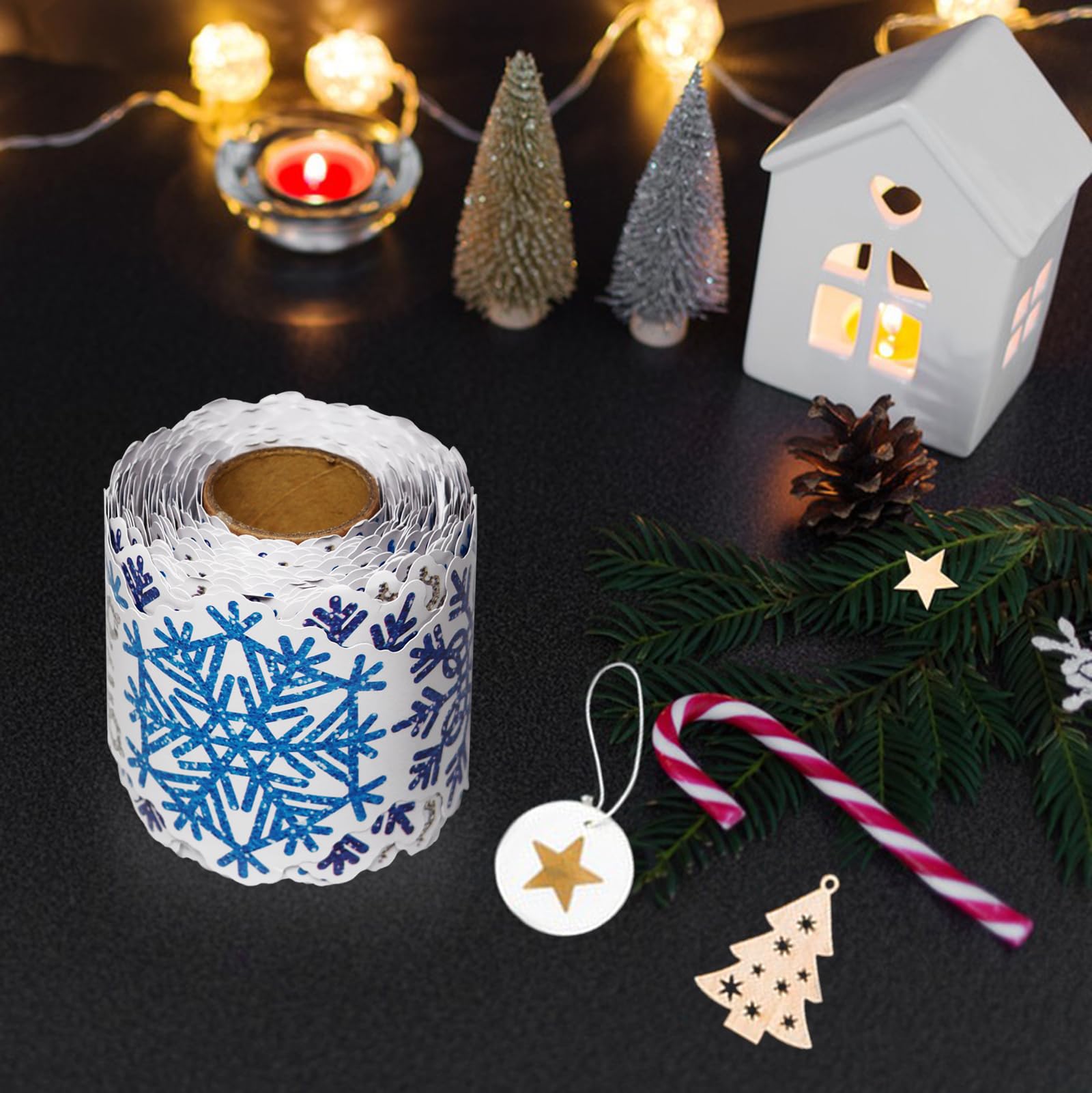 Schneeflocken-Pinnwandbordüre, 21 M Lang, 7 Cm Breit – Winterdekoration Für Klassenzimmer, Büro & Weihnachtsfeiern