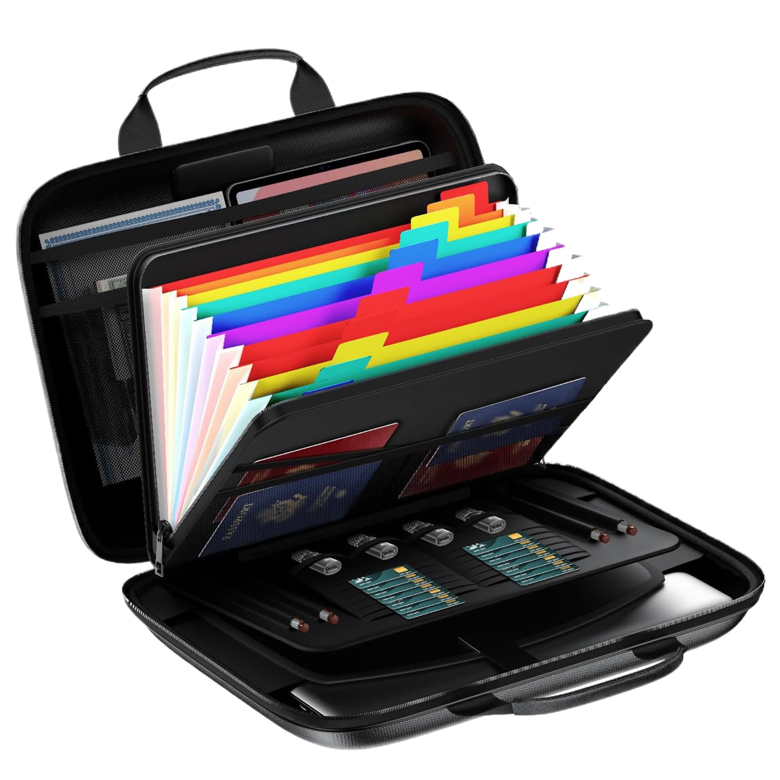 Borsa Antifuoco per Documenti Organizzatore Con Cerniera E Multiple Tasche | Sacca Sicura Bloccabile per Contanti per Documenti Importanti Passaporti Carte d'Identità