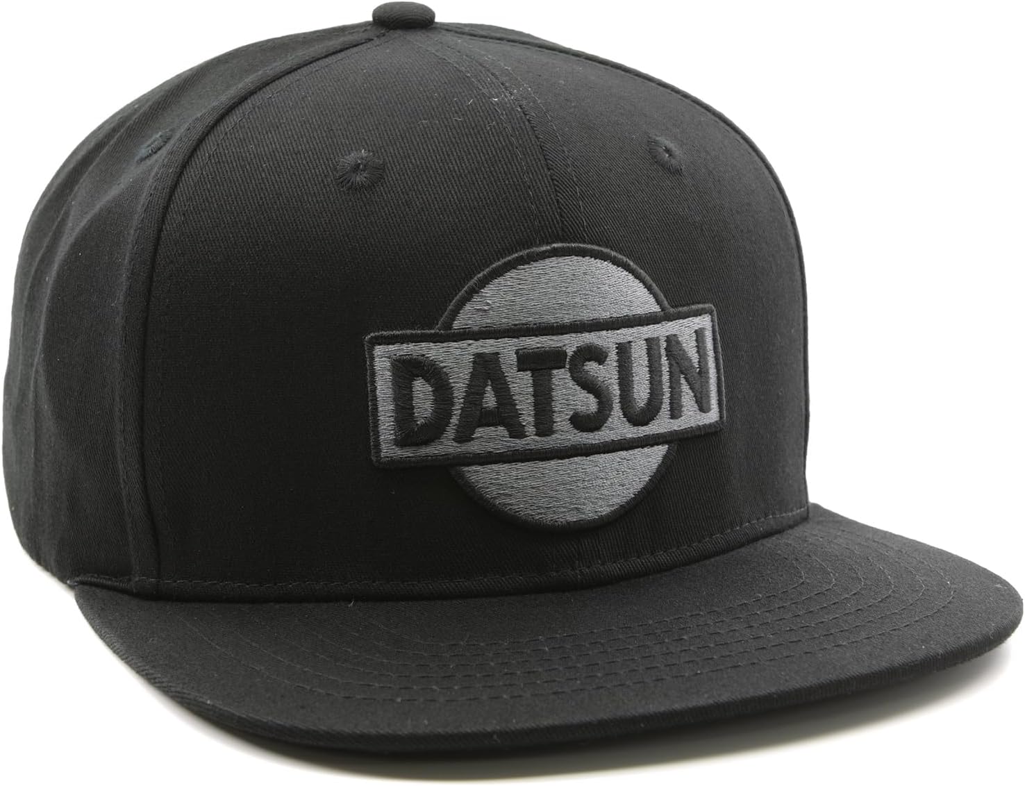 Datsun Baseball Cap - Style A Flat Brim - Black & Dark Silver Colorway - Snap Back Hat