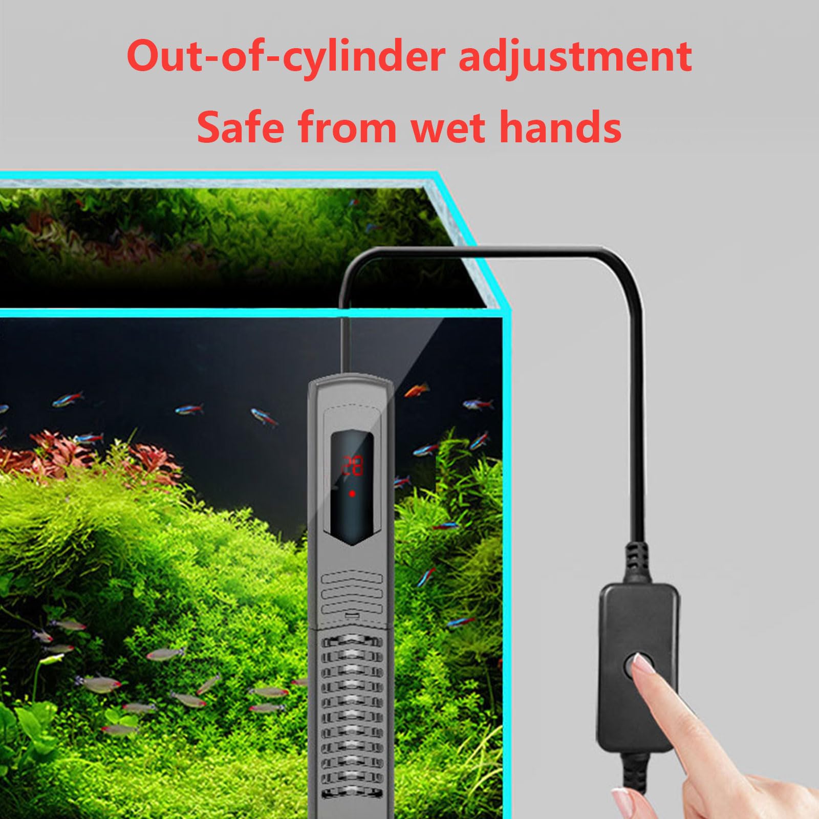 PEIXEN Calentador De Acuario Sumergible, Calentador De Acuario Digital, 25w/50w/100w/200w/300w, con Pantalla De Temperatura Led Inteligente, Protección contra Altas Temperaturas 50w