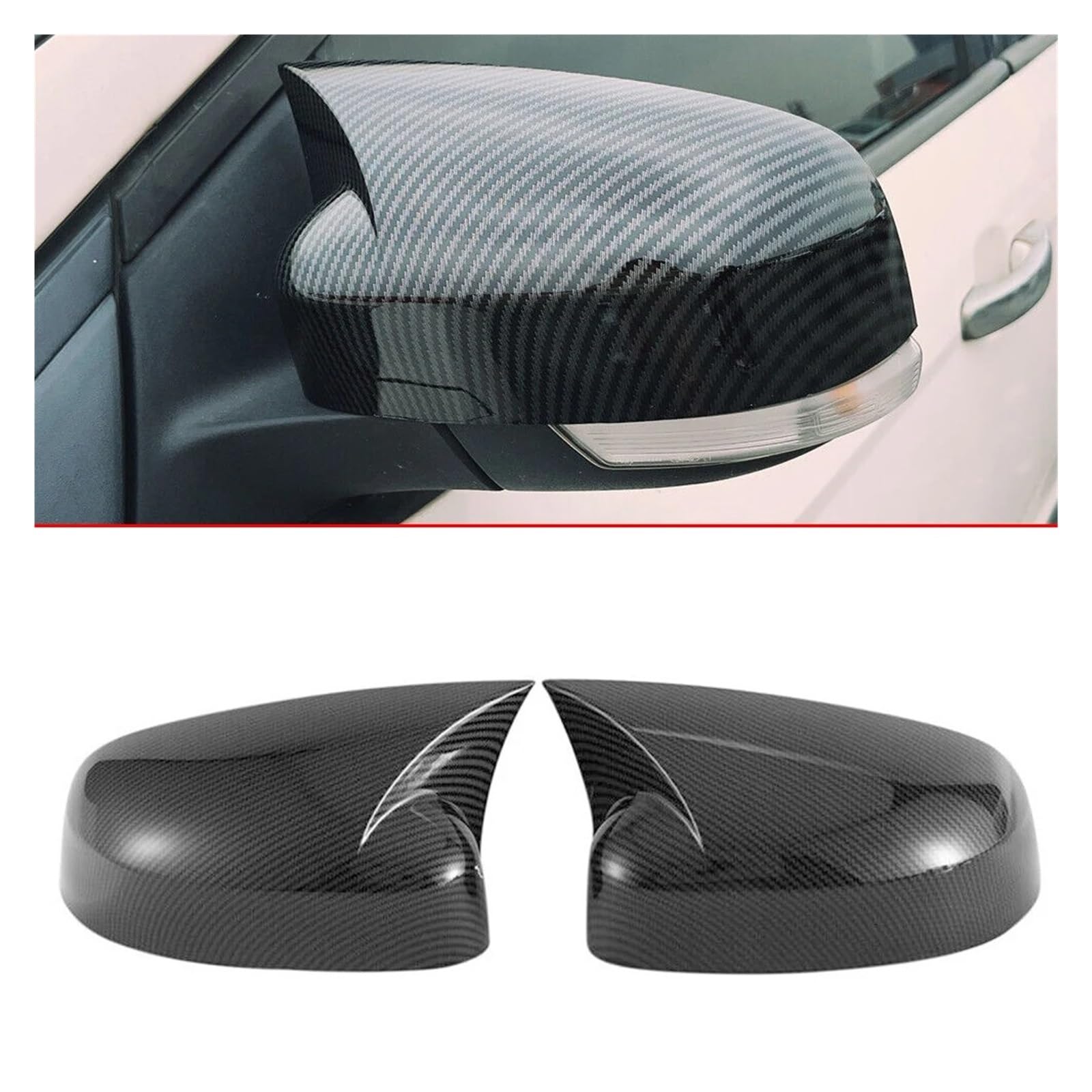 Coprispecchietti Esterni Anteriore Sinistro E Destro Per Ford Focus Mk3 2012-2018 - Colore Nero Lucido. Set Di 2 Pezzi. - 6