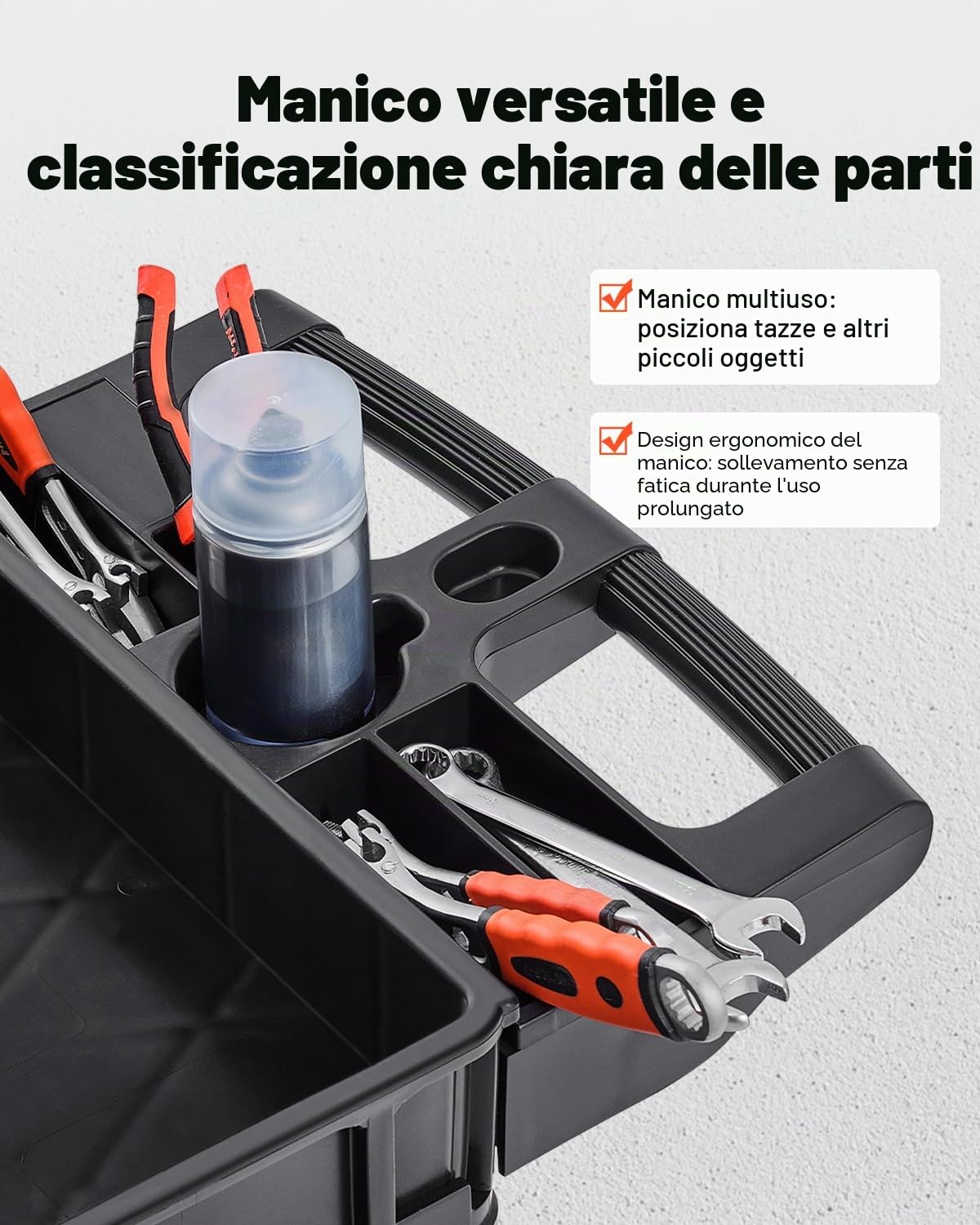 VEVOR Carrello di Servizio 103x43,5x85,7cm Carrello a Mano Multiuso 3 Ripiani Capacità Totale 249kg, Carrello a Portata Ruote Girevoli 360° 2 Ruote con Freni, Carrello Portaoggetti da Garage Giardino