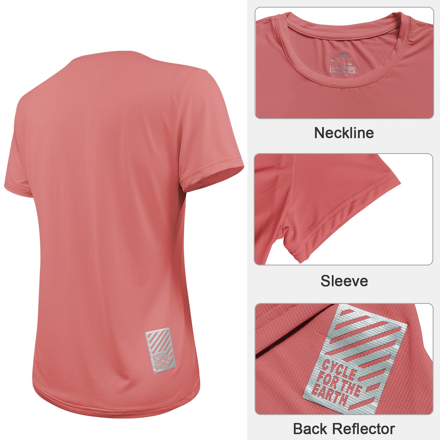 Wulibike 3 or 5er Pack Sportshirt Damen Funktionsshirt Stretch Schnelltrocknend Activewear Atmungsaktiv Laufshirt Kurzarm Fitness Wandershirt UPF 50+ Sonnenschutz Top