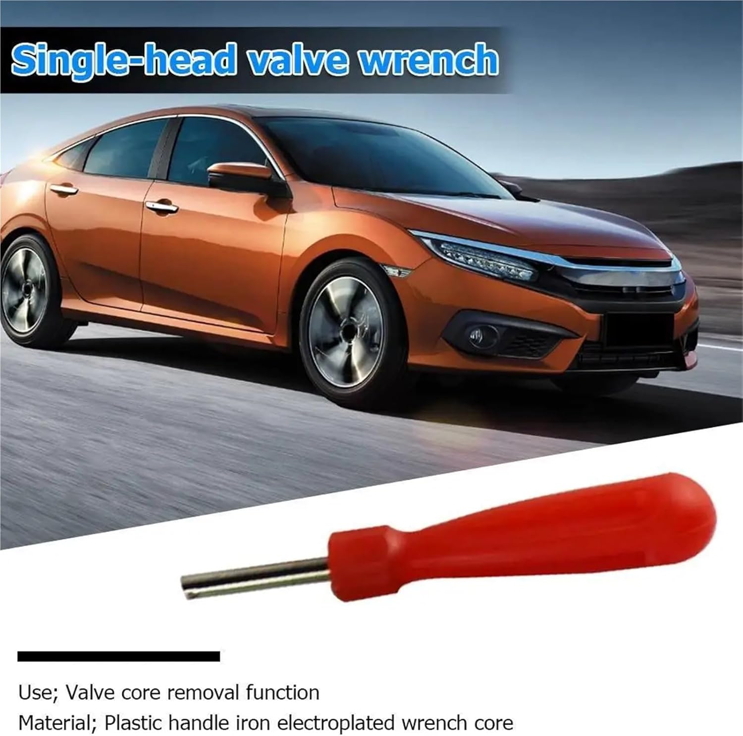 Valve Core Removal Tool 10pcs Tire Repair Wrench with Plastic Handle and Iron Plating for Car Bike Bicycle Motorcycle Mechanic