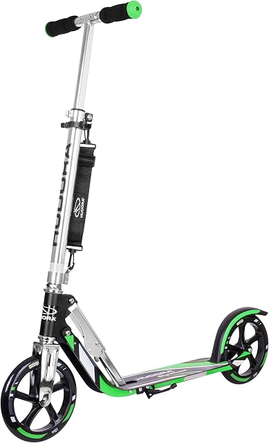 HUDORA 14708 BigWheel 205-Das Original mit RX Pro Technologie-Tret-Roller klappbar-City-Scooter, grün/schwarz