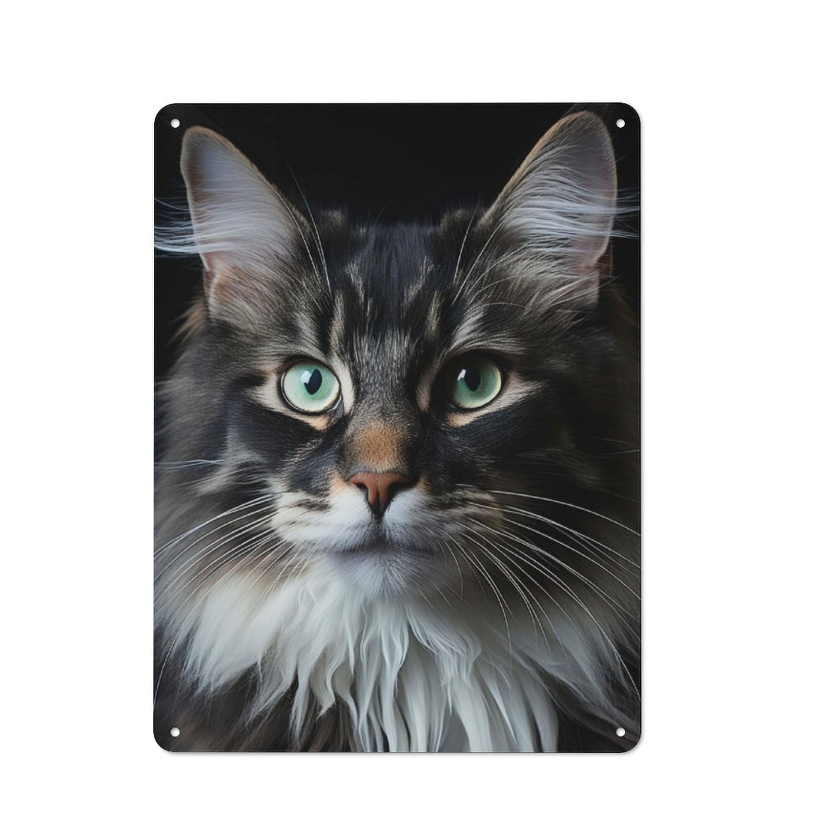 Rustic Vintage Metal Sign 40x30cm Featuring Cool Cat Portrait, Home Bar Decor for Cafe, Pub, Workshop Or Home Bar