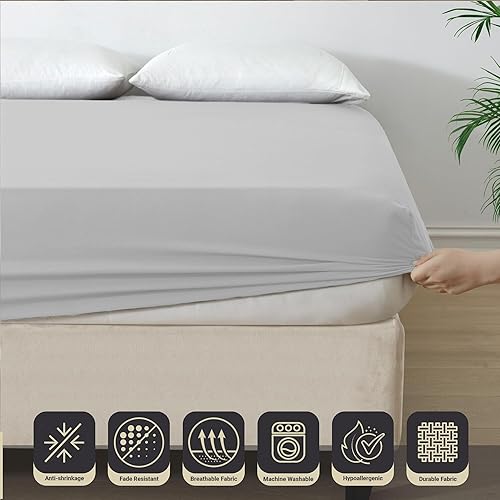 Vista 42 de IR Imperial Rooms Sábana bajera ajustable tamaño King – Sábanas bajeras de 16 pulgadas de profundidad de 16 pulgadas de microfibra suave premium