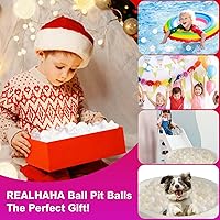 Vista 6 de Pelotas de Corral de Bolas Realhaha 50 100 200 500, Formas de Estrella para Bebés Niños Parque Infantil Bolas de Plástico para Bebés Piscina