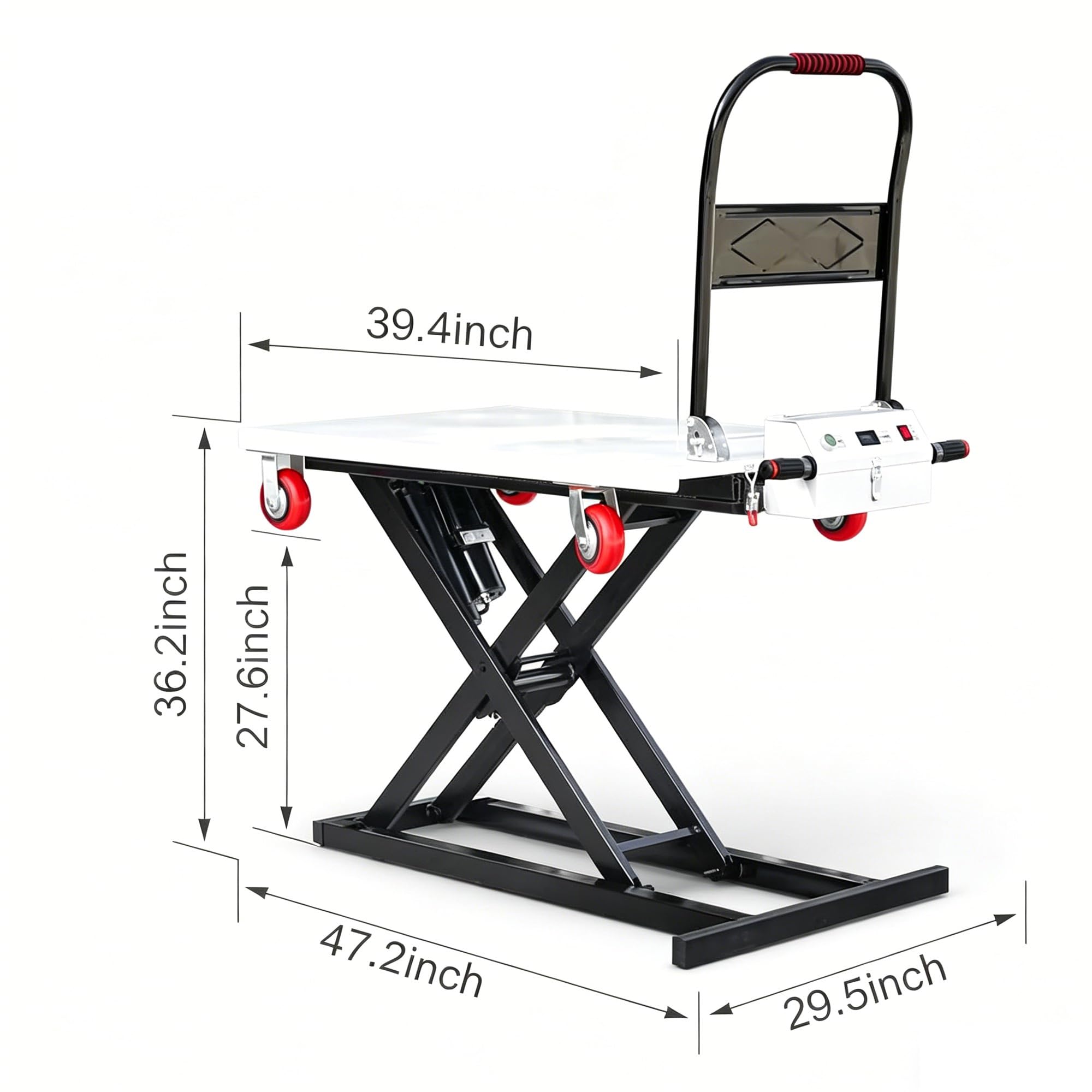 Elektrischer Scherenhubtisch, Klappbarer Materialaufzug Hubhöhe 36 Pulgadas Für Palettenwagen, Materialhandhabung(47.2inX29.5in)