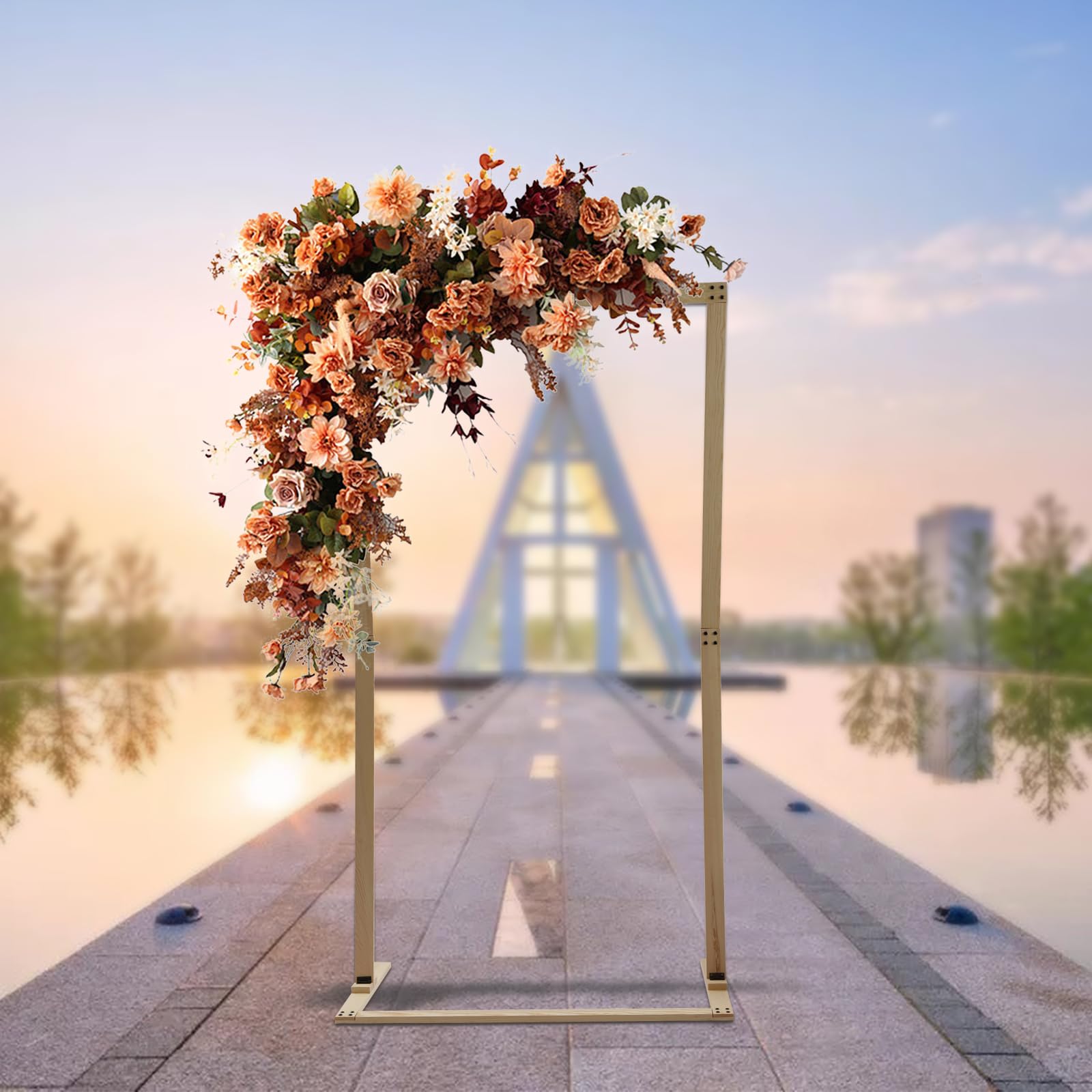 Quadratischer Hochzeitsbogen-Hintergrundständer, Hochzeitsbögen für Zeremonie, Holz-Hochzeitsbogen, Gartenlaube für Hochzeit, Geburtstag, Party, Babyparty, Fotoautomaten-Hintergrunddekoration