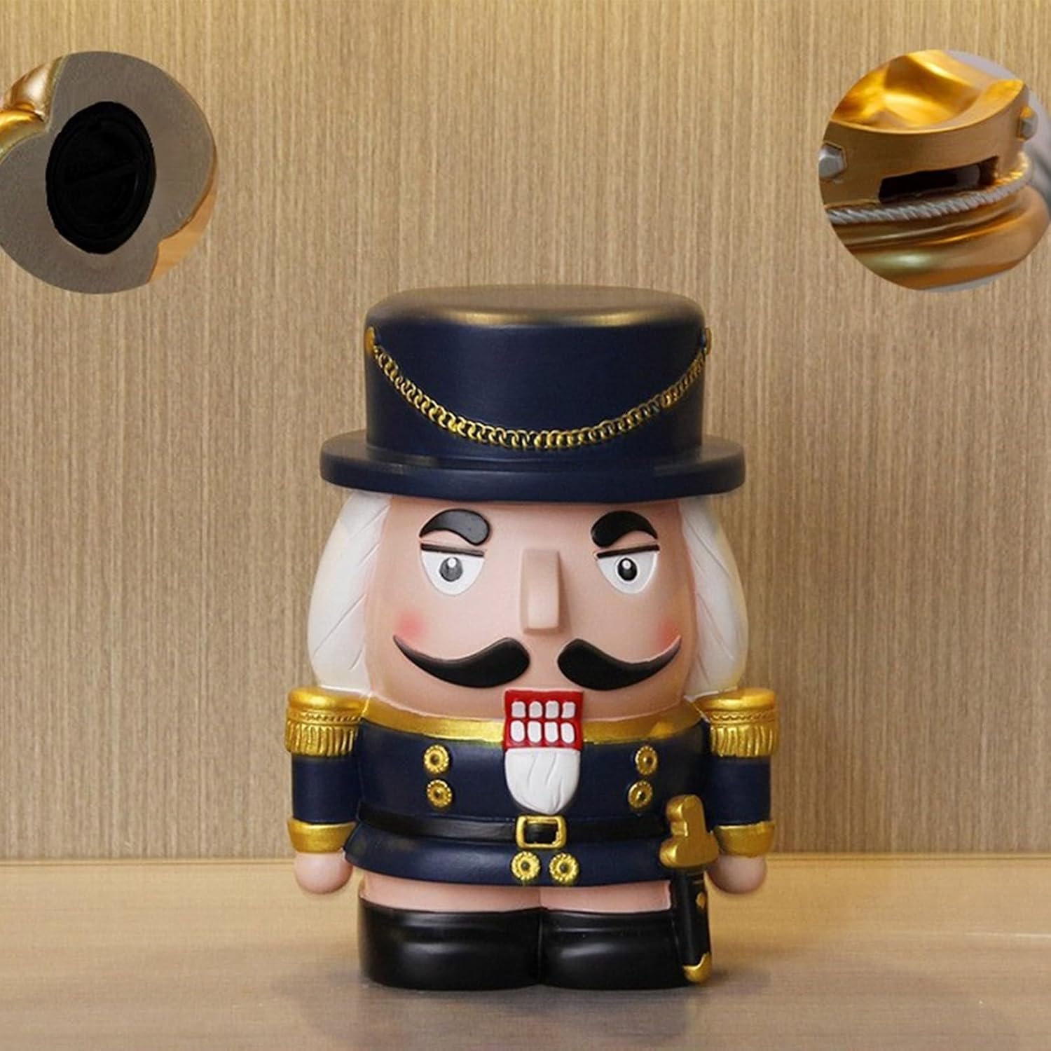 Christmas Nutcrackers Resin Figure Coin Banks Festives Holiday Decorative Money Saving Toy for Christmas Decoration Craft