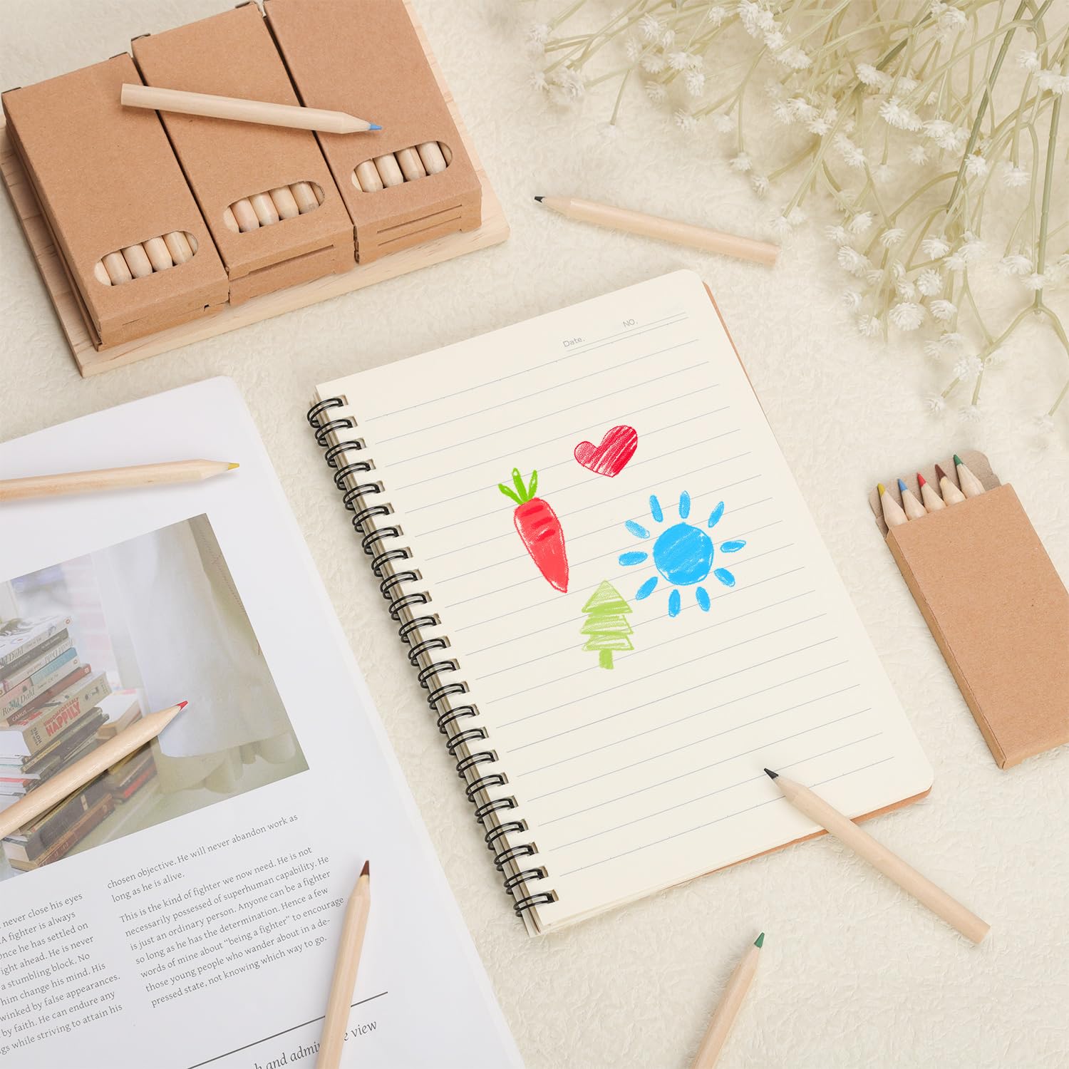 150 Sets Mini-Buntstifte, Je 6 Farben (8,9 Cm) – Mit Inspirierenden Aufklebern, Für Schule, Zeichnen & Basteln