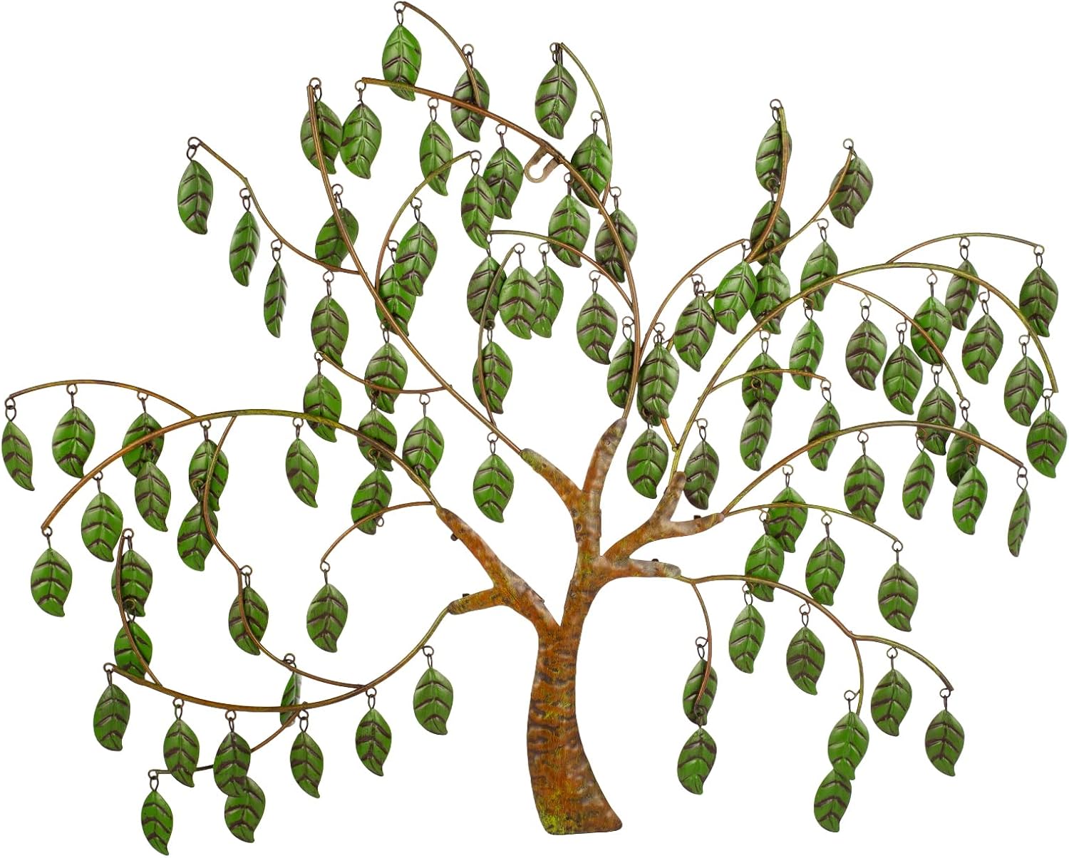 VEWOSTAR Leaf Metal Wall Art 22”W*27”H Tree of Life Wall Art for Living Room Green Leaves Large Wall Art Home Decor Wall Sculptures Handcrafted Hangings Wall Decor for Indoor