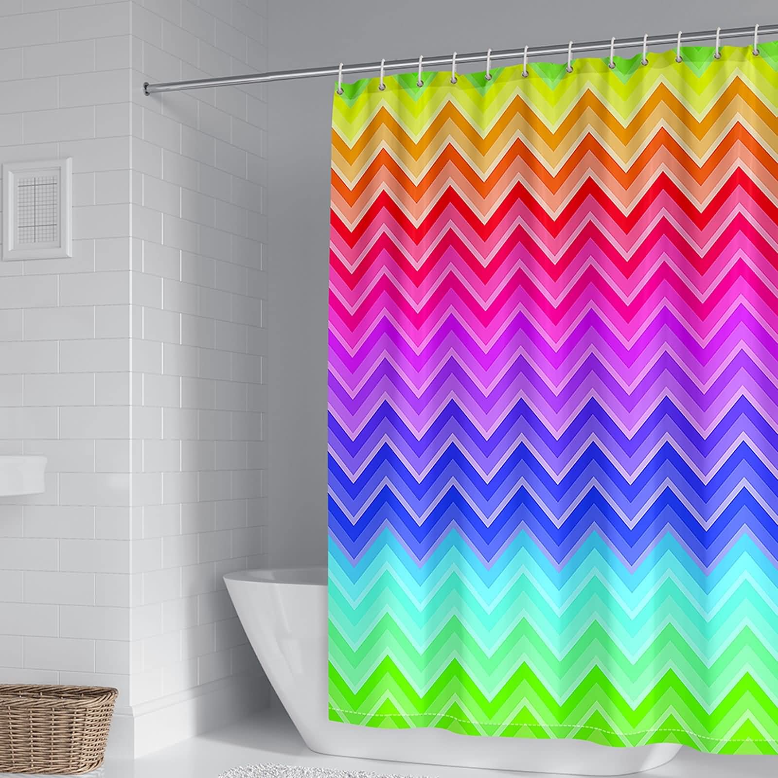 Rideau douche polyester texturé aux finitions soignées et motifs vifs 150x200