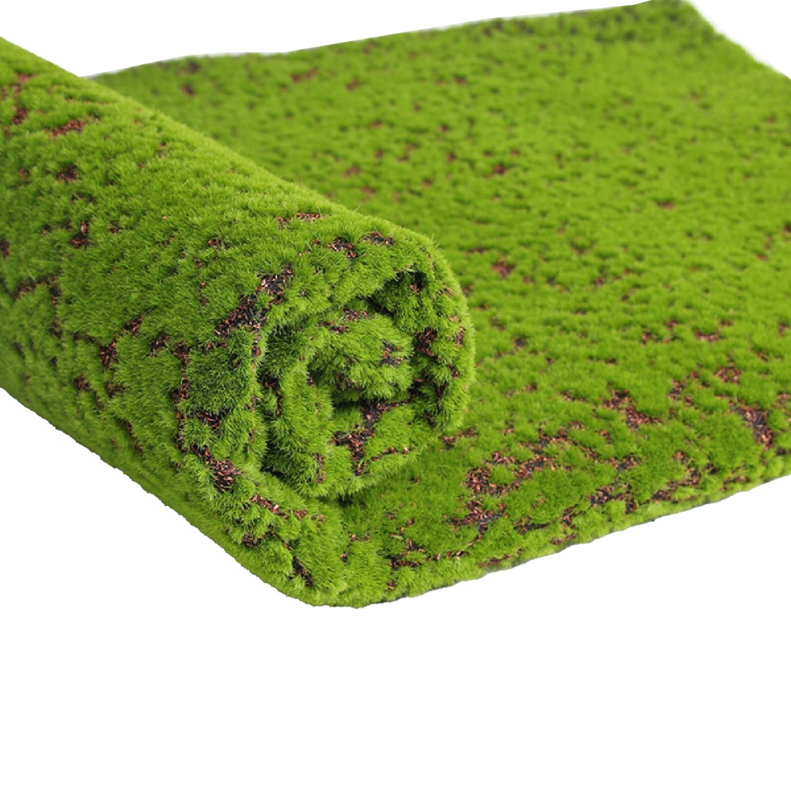 Porceosy Foldable Natural Green Faux Moss Grass Mat Table Runner, Artificial Fake Grass Pad for Living Room Indoor Planters DIY Crafts, Table Centerpieces Fairy Garden Wedding Decor Coffee Dot#