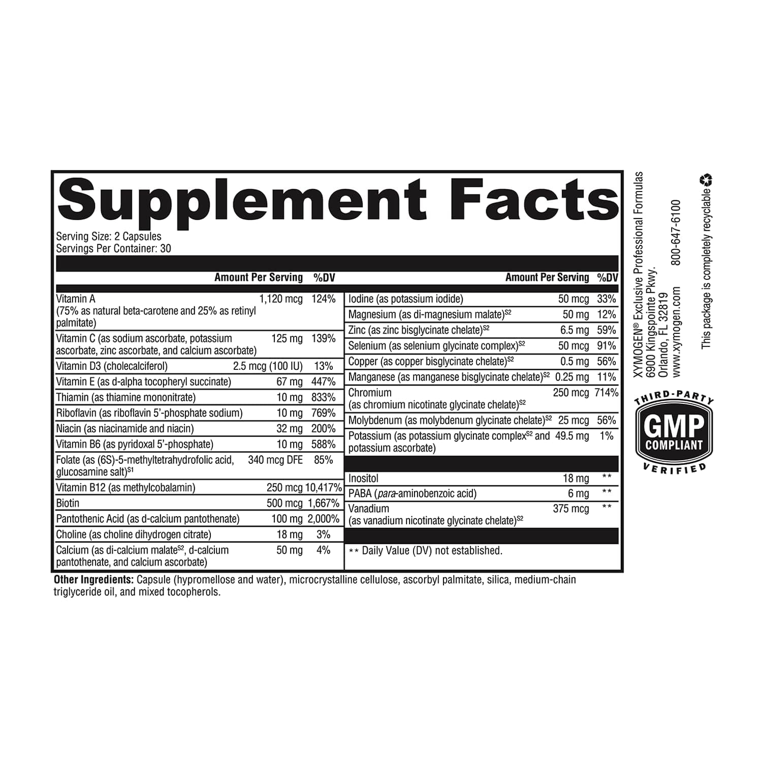 XYMOGEN ActivNutrients Without Iron, 60 Count — Amazon image 2