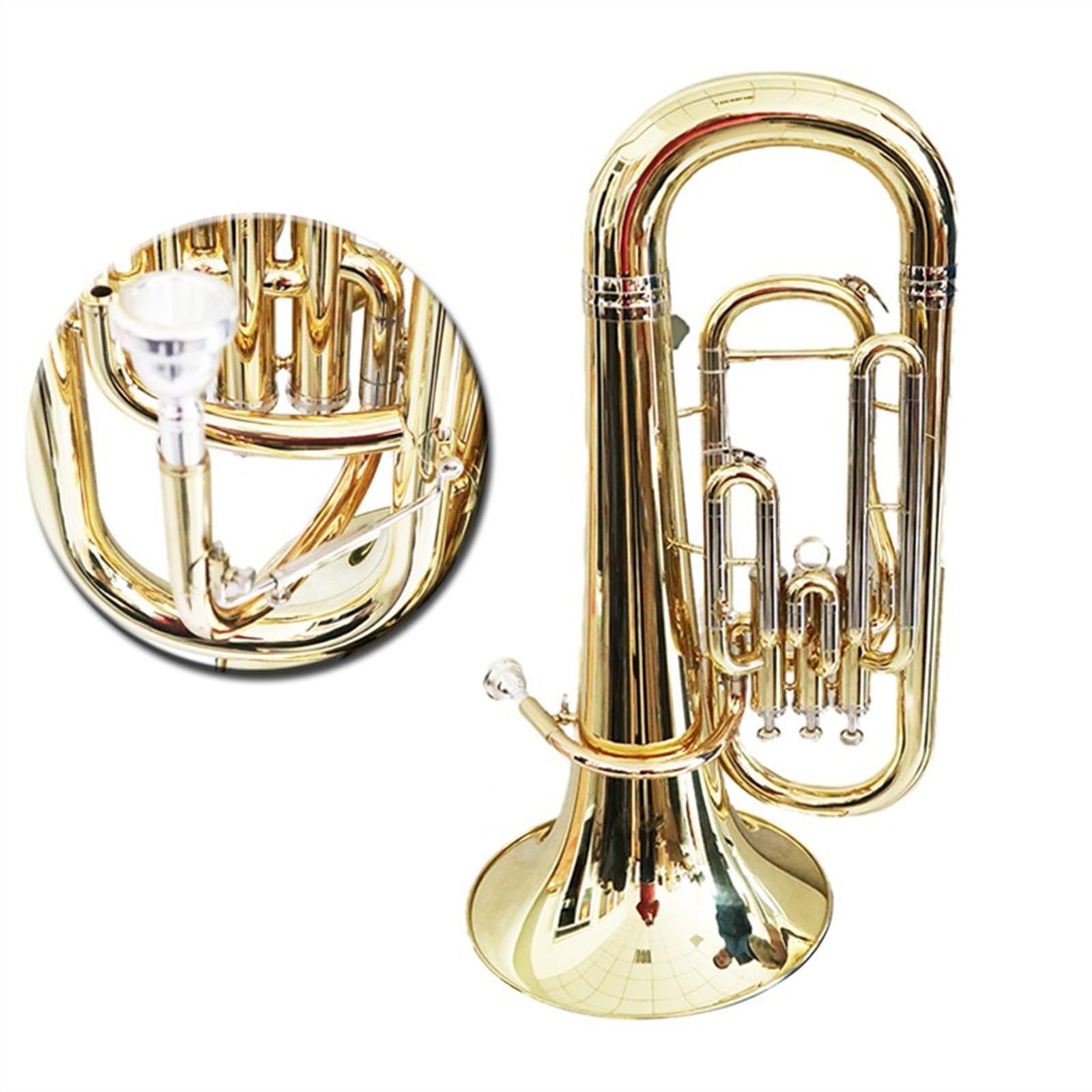 Dwufunkcyjny Eufoniowy Lakier Mosiężny W Kolorze Złotym Bb Performance Euphonium Z Ustnikiem I Akcesoriami Eufonium dla Początkujących