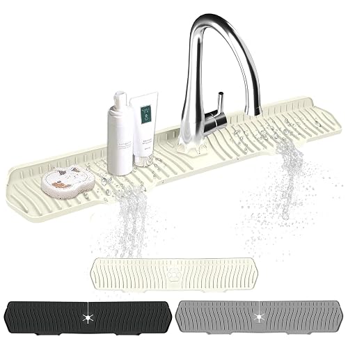 Kitchen Sink Splash Guard Gen2-30' x 6'' Silicone Sink Mat Splash Guard fit for Countertop, Bathroom,Farmhouse,RV by EBI