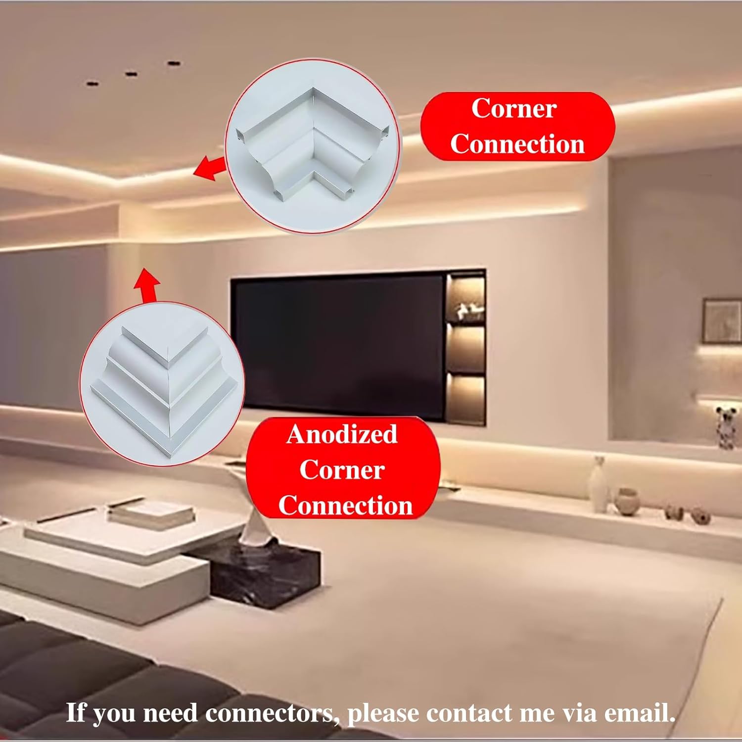 LED Diffuser System for Indirect Lighting, Aluminum Channel for Plaster & Ceiling, Decorative Cover for Baseboard - Perfect for Neon Skirting Board (100 cm / 3.2 ft)