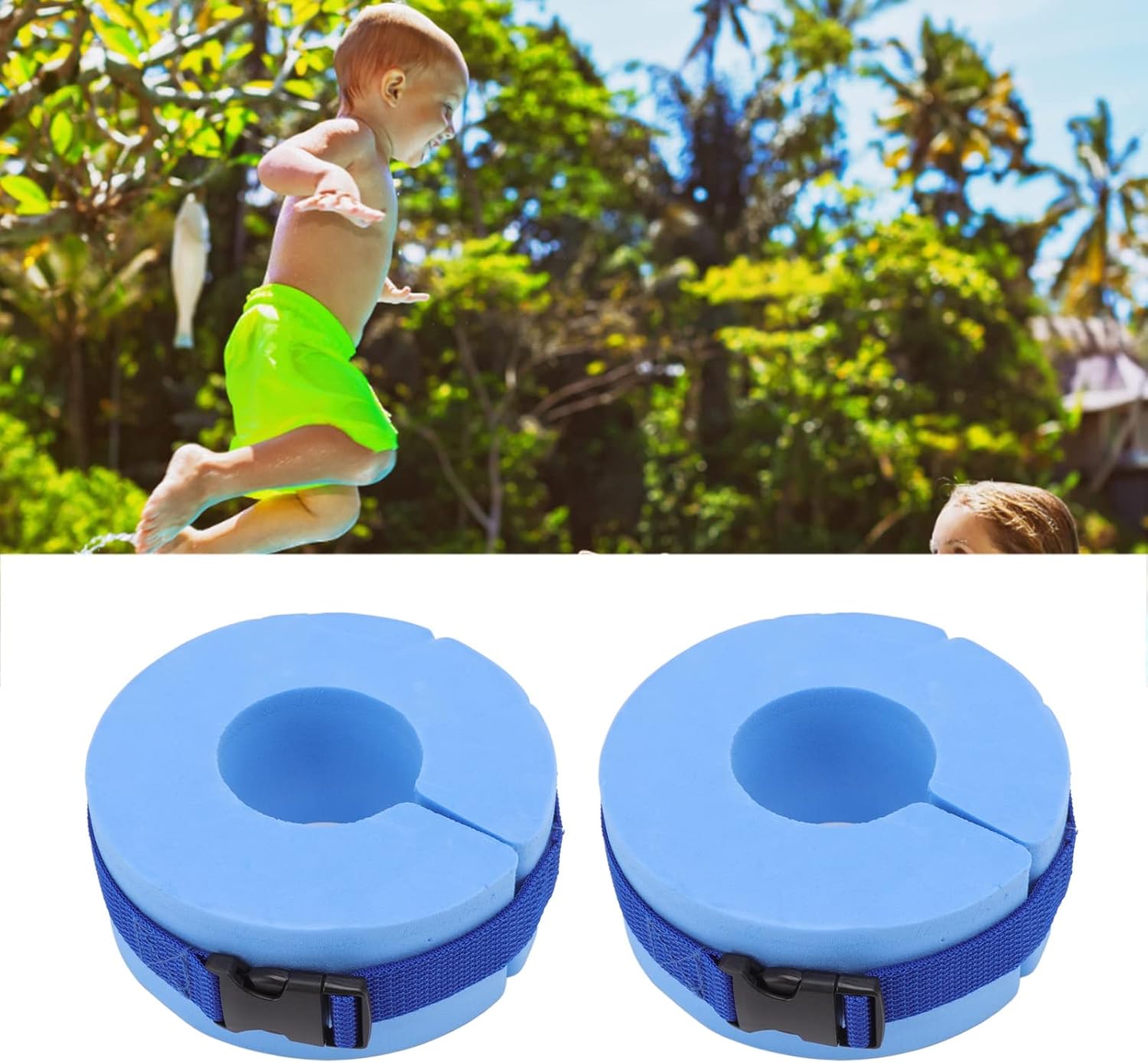 HEEPDD 2PCS Baby Swim Arm Bands Premium EVA Foam Floating Rings for Kids with Buckle Lightweight Water Proof Swimming Gear for Kids