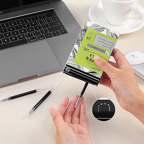 Miniatura 7 de JEEZZO Recambios de tinta de gel para bolígrafos retráctiles de clic de punta media azul compatible con Pilot G2 Pentel Energel Jetstream Sharpie