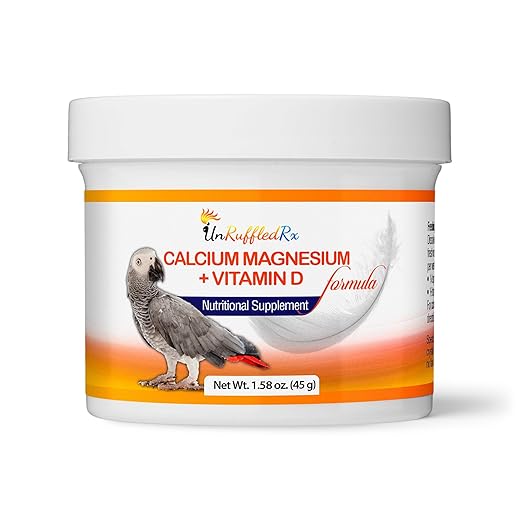 Bird Calcium Plus with Magnesium and D3, Dissolves Clear and Tasteless in Water, Supports Bone, Muscle, Feather and Egg Health, 45 Servings, Made in FDA-Registered USA Facility