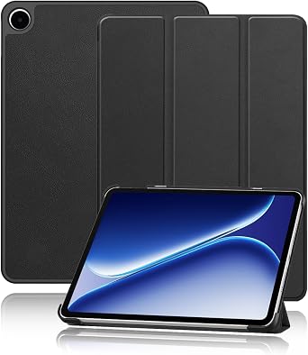 Case for OnePlus Pad Go 2/OPPO PAD Air5 Android 16 Tablets 12.1 inch, yystao Slim Stand Tri-Fold Hard Protective Case Cover, Shockproof & Dustproof, Black