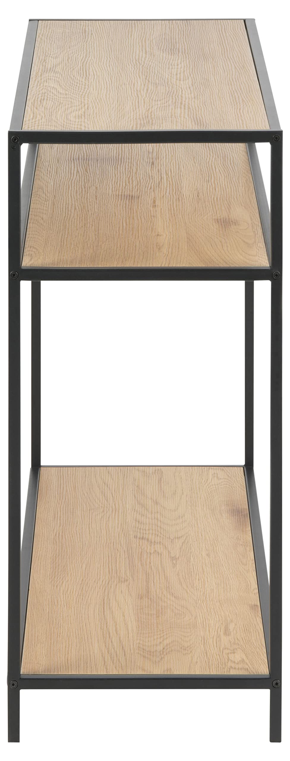 AC Design Furniture Jörn rechteckiger Konsolentisch mit 2 Ablagen, Ablagen aus Wildeiche und schwarzem Metallrahmen, vielseitige Wohnzimmermöbel, kleine Raummöbel, Ordnung Home Office
