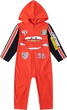 Cars Disney Lighting McQueen Boys Hooded Coverall for Infants Toddlers and Big Kids