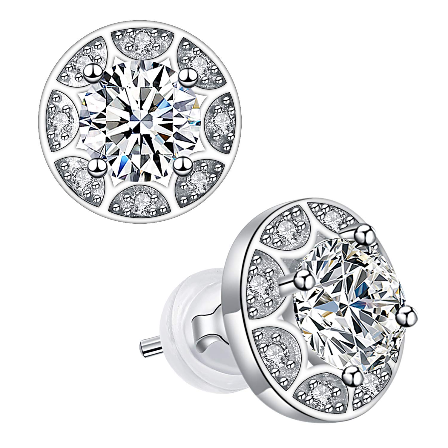 Arrebol Pendientes Redondos Mujer Plata de Ley 925 con Circonita Cúbica Regalos Originales Para Mujer