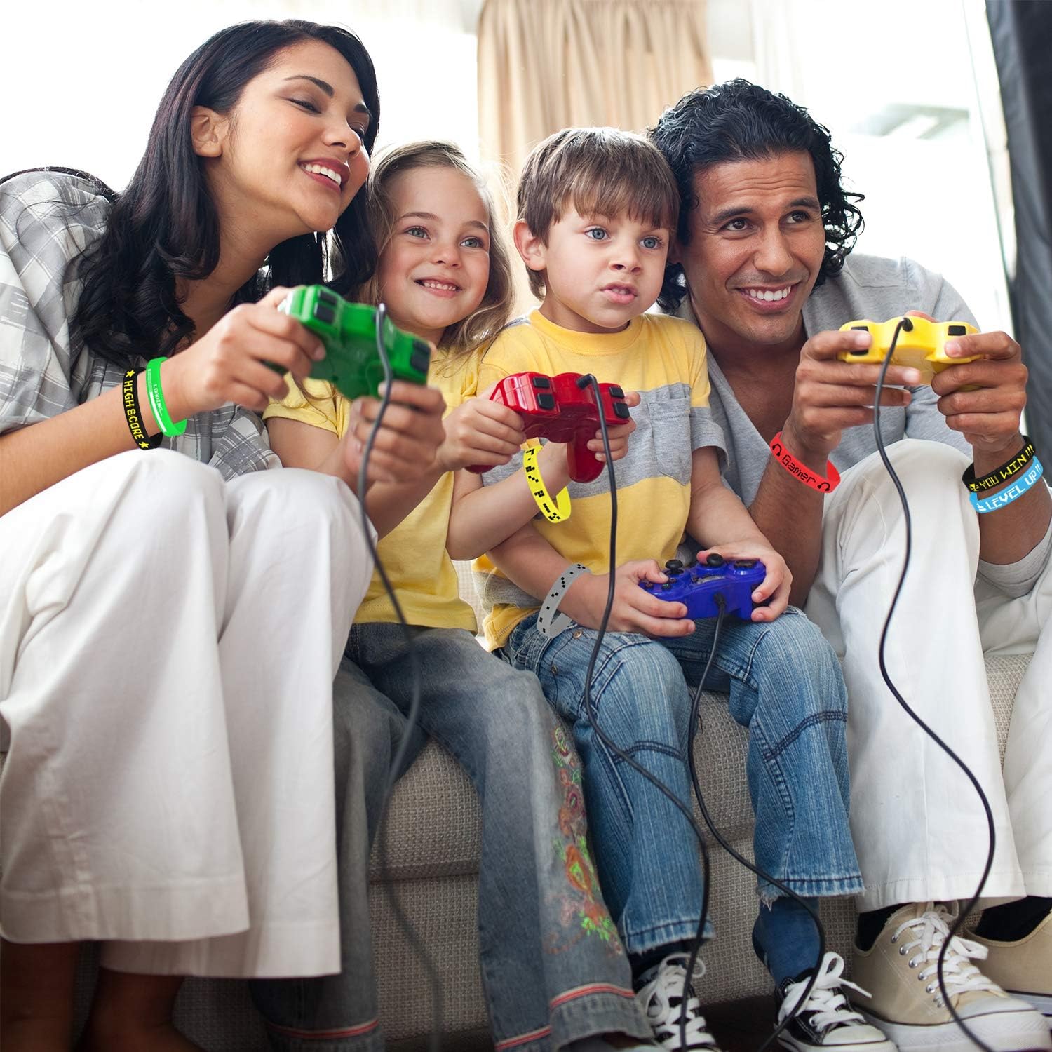 TUPARKA 36 Pcs Video Game Silicone Wristbands Game Party Supplies for Birthday Party Baby Shower Party Favors, 6 Styles