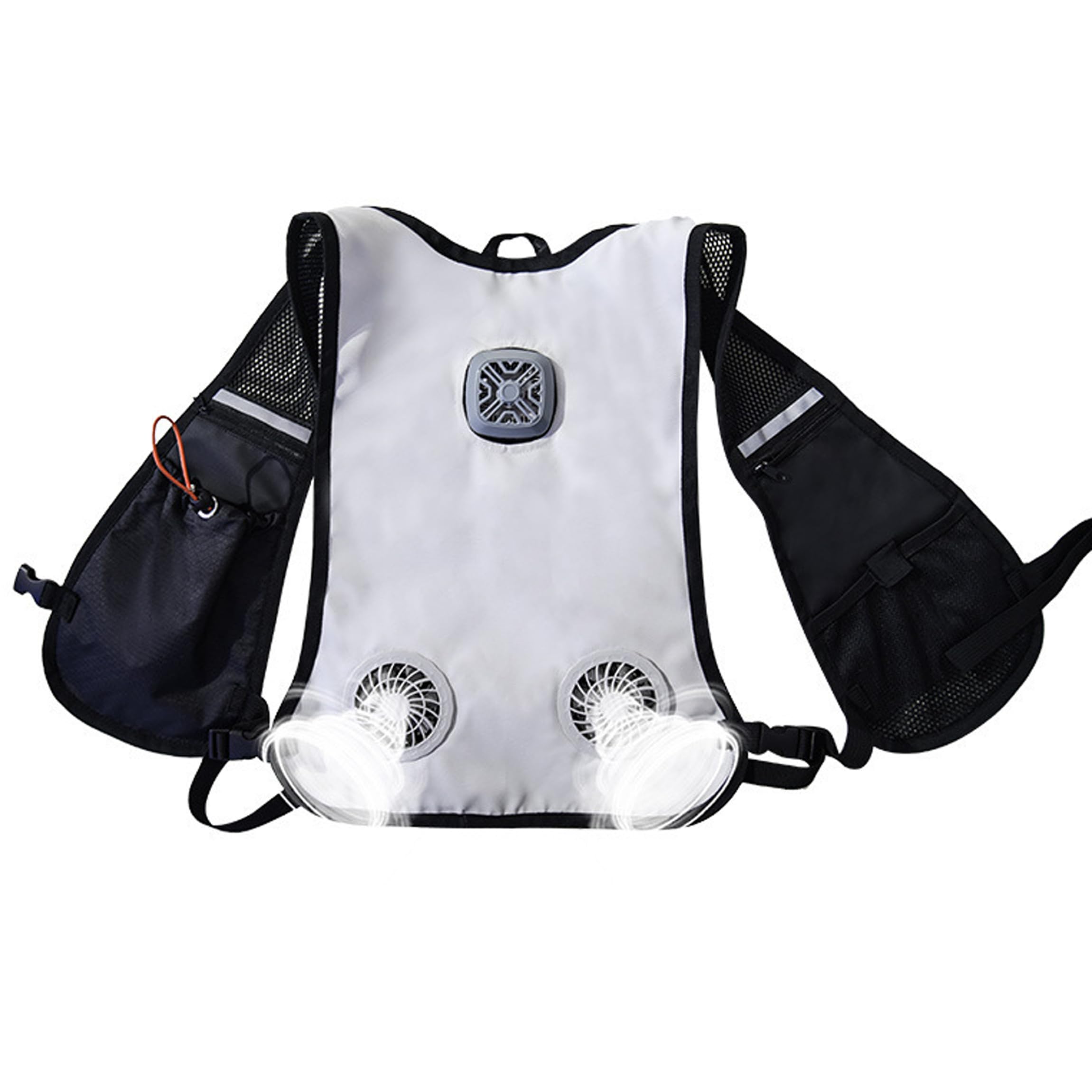 Chaleco de refrigeración, aire acondicionado portátil de 3 niveles para uso en exteriores, chaleco de ventilador doble lavable para mujeres y hombres, talla única.